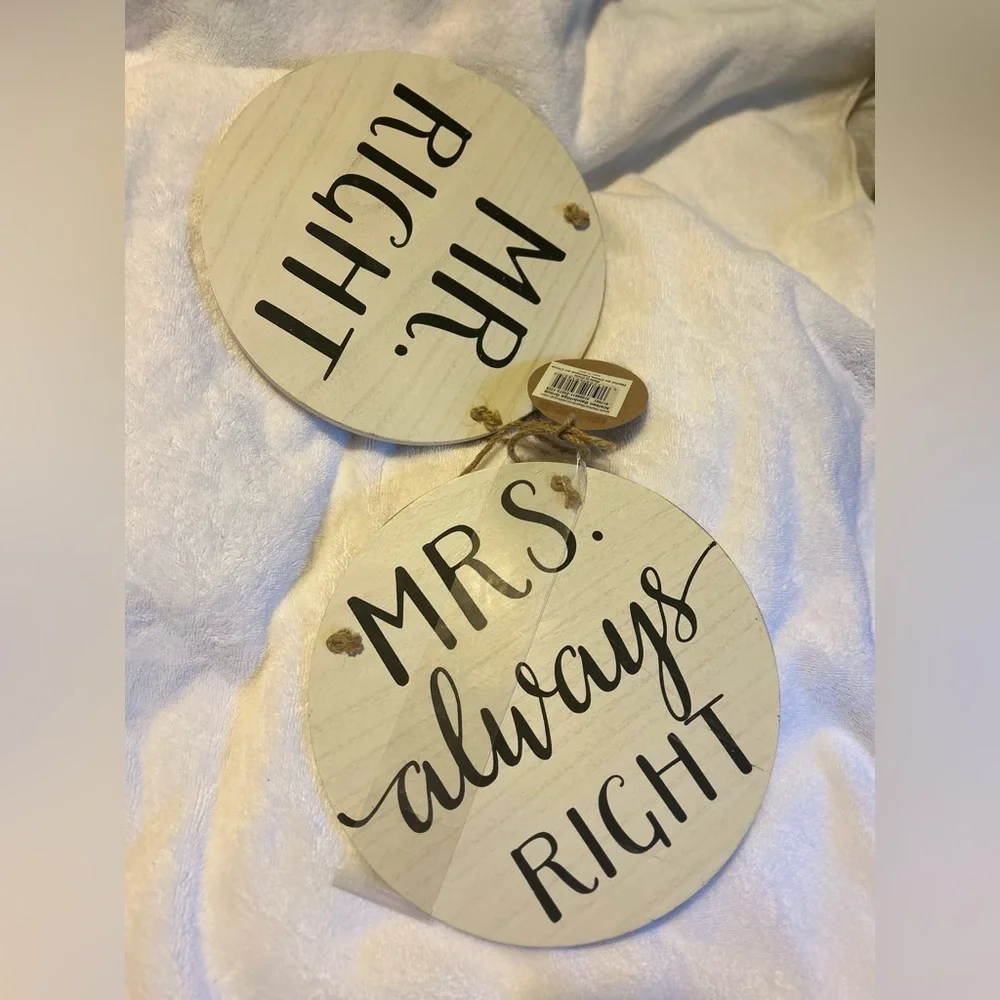 Burnes of Boston ,Wedding Decorative sign Chair set of 2 , still with the tags